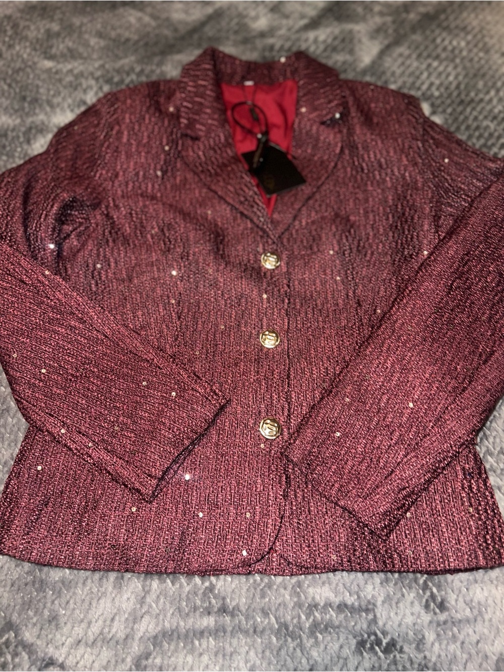 Mooyius Burgundy Blazer Jacket - Women's Medium